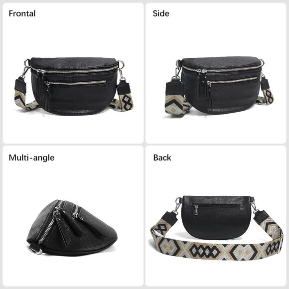 Stylish Leather Fanny Pack Small Sling Bag - Versatile 9.8'' Accessory - Picture 6 of 6